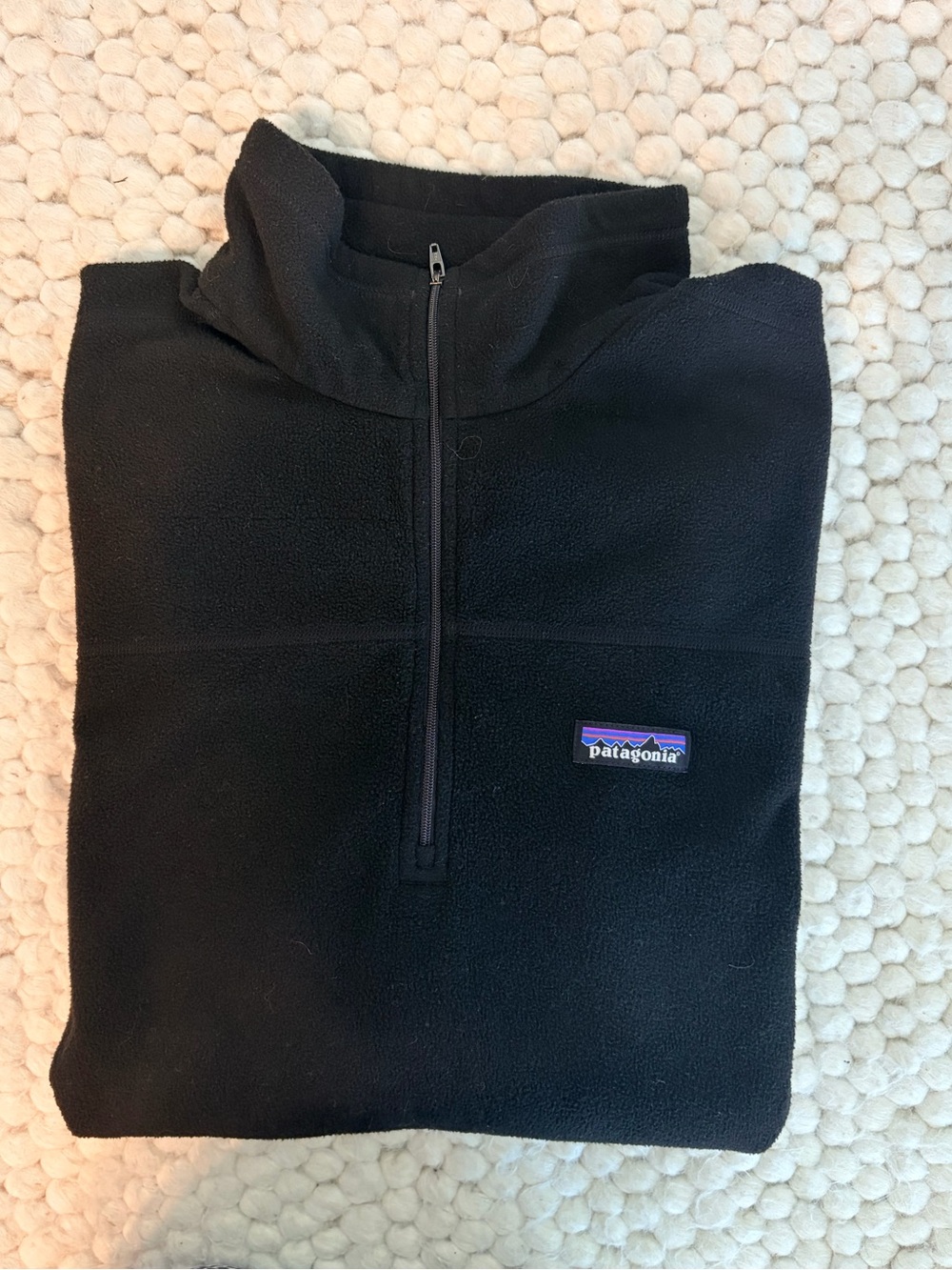Patagonia Men’s Black Quarter Zip Fleece Pullover Jacket Size Medium